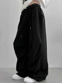 DAZY 女士宽松休闲街头运动裤 女士慢跑裤 - 黑色 - 查看 3