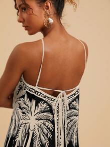 Travachic 女式梭织印花挂脖迷你连衣裙