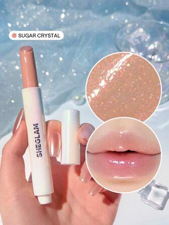 Pout-Perfect Shimmer Lip Plumper-Sugar Crystal Brillant à LèVres Solide Hydratant Et Repulpant Shimmer SéRum Repulpant Nourrissant Et AntiadhéSif Pour Les LèVres Rouge à LèVres à L'Huile De Coco CosméTiques Pour Les LèVres PâQues FêTe Des MèRes Remise De DiplôMe Anniversaire Vacances Printemps ÉTé Y2K Fantaisie Mode Maquillage CosméTique FêTe Plage Voyage Camping ExtéRieur ÉCole Campus Voyage Festivals DéCor Cadeau PréSent Rose Fille Cosplay Meilleur Couleur Charme Ambiance