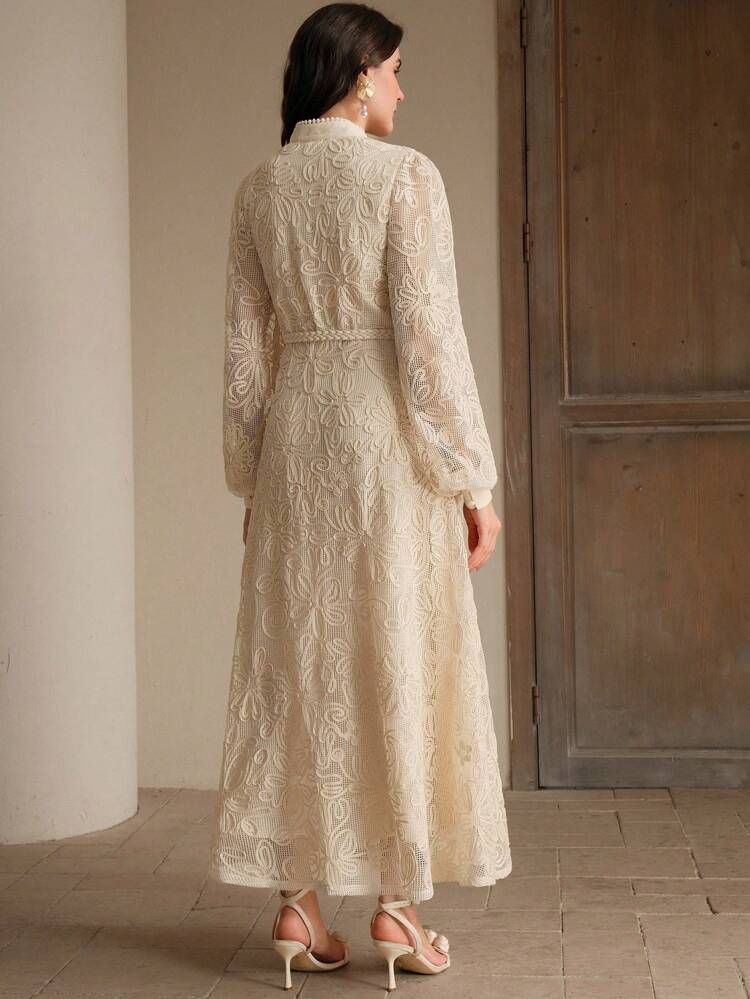 Vestido largo de manga larga con corte evasé elegante para mujer, vestido holgado y fluido para primavera/verano, vacaciones/viajes, apropiado para Pascua, playa, festivales