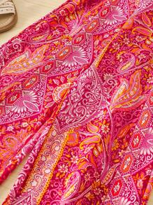 SHEIN Jumpsuit med knutet framtill och överdrag för ung flicka, avslappnad sommaroutfit - Multifärgad - Visa 7