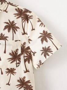 Loomiva 男童休闲椰子树印花短袖衬衫，春夏 - 彩色 - 查看 4
