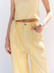 LYSMO 女士浅黄色露背两件套 - 春夏 - 黃色 - 查看 9