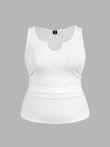 Slaydiva 3 Set Plus Size Women Minimalist Solid V-Neck Camisole Tops, Multi-Pack Back To School, Spring Break - Multicolor - View 5