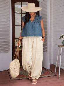 Breezaya Jeans vaqueros sueltos y holgados de talla grande para mujer