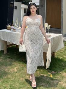 Dazy Plus Stretchy Lace Slip Dress, Sleeveless, Summer