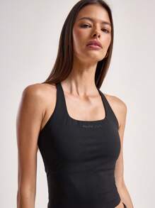 Musera Sport Áo tank top thể thao nữ tập luyện mùa hè, sân tennis, phòng tập gym, dáng ôm, chạy bộ, thể dục mùa đông - màu đen - Xem 3