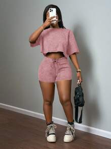 Slaydiva Women Two Pieces Outfits For Daily Wear - Pink - View 5