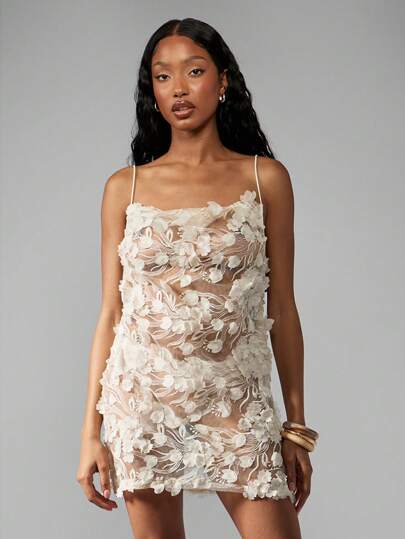 long sleeve cocktail dress mini Beige High Neck Long Sleeve Sequin A Line Mini Dress