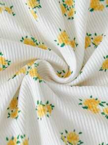 2 piezas Pantalones de pijama románticos minimalistas con flores rústicas de talla grande