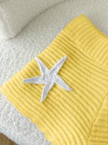 Elamini Pantalones cortos de punto de color rosa con estampado de estrella de mar