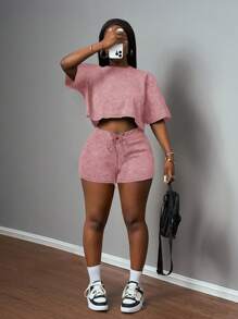 Slaydiva Women Two Pieces Outfits For Daily Wear - Pink - View 1