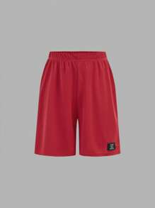 SHEIN Leap Crew 6pcs/Set Tween Boys' Casual Sports Striped Short Sleeve T-Shirt And Shorts Set, Suitable For Commuting, School, Daily Casual Wear, Sports, Spring/Summer