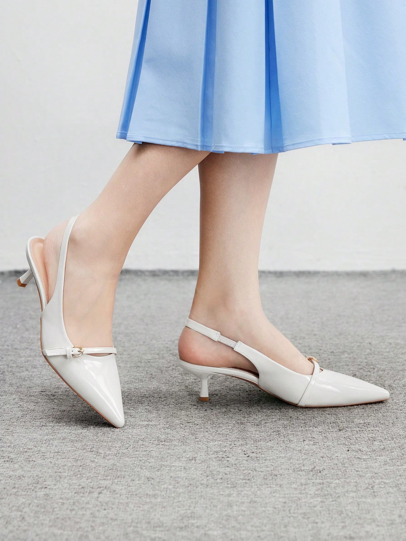 CUCCOO BIZCHIC Women's Fashion Burgundy Pointed Toe Kitten Heels, Comfortable For Commute, Date, Party And Vacation