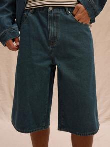 Musero 长款牛仔短裤 Jorts 春夏街头风度假风 - 彩色 - 查看 5