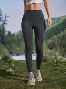 In My Nature Women's Outdoor Hiking, Camping, Yoga, Pilates Stretchy & Breathable Skinny Pants With Pockets, Women's Outdoor  Leggings - Dark Grey - View 6