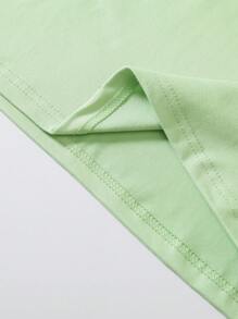 SHEIN MOOSTA Plus-Size Women's Turtle Print Casual Crew Neck T-Shirt For Beach Vacations - Green - View 9