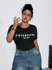 SHEIN EZwear Plus Size Black Sexy Tight Bodysuit Summer Summer Outfits For Women Vacation Outfits Women Cowgirl Outfits For Women Western Wear Women Business Casual Woman Festival Airport Outfit For Women Graduation Outfit Rave Outfits Rave Outfits Festival Coquette Outfits Y2k Clothes Women Cowboy Streetwear Gyaru 2000s Disco Outfit - Black - View 4