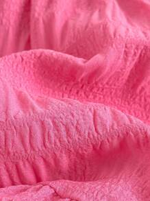 SHEIN Young Girls Summer Casual Holiday Gingham Texture Ruffle Trim Sleeveless Top & Ruffle Hem Mini Skirt 2 Pieces Set