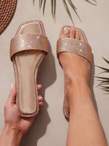 SHUZIA Dép đế bằng thoải mái giản dị thời trang dành cho nữ - Hoa hồng vàng - Xem 2