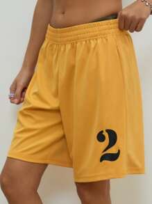 COUREZ 长款运动短裤/夏季短裤 女士夏季穿搭 Y2K 复古风 - 黃色 - 查看 2