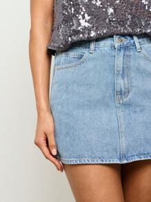 AiiRZ Mini Denim Skirt - Blue - View 4