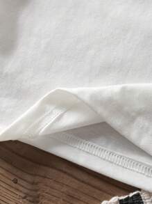 Attitoon 3pcs Set Casual Retro Cocktail & Cherry Letter Graphic Minimalist Design Crew Neck Short Sleeve Tight Cropped Women T-Shirts, Suitable For Summer Suitable For Going Out - White - View 10