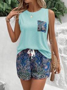 EMERY ROSE 女士日常两件套服装 - 綠色 - 查看 4