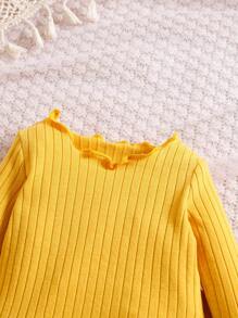 SHEIN 4 Stücke Set Neugeborenes Baby Mädchen Blümchen Gestricktes Langarm-Top & Hose mit Gummibund, geeignet für Herbst/Winter