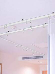 3/5 米静音滑动柔性 PVC 窗帘轨道 - 可弯曲 U 形和 L 形设计，耐用白色塑钢窗帘配件