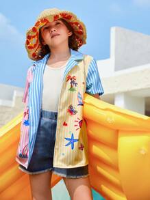 Tween Girls Summer Blousesholiday,Summer,Travel,Getaway - Multicolor - View 3