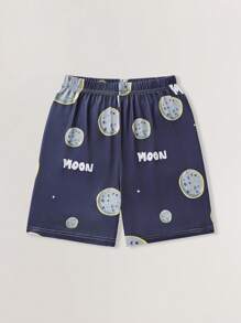 Tween Boys' Letter Print Short Sleeve Top And Shorts Pajama Set