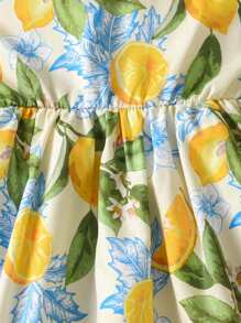 SHEIN Cozy Vacation Young Girls Ditsy Floral Camisole Dress, Suitable For Party, Beach, Resort In Summer Girls Summer Clothes Dress Summer Holiday - Multicolor - View 5