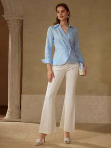 MOTF PREMIUM FOLD PLEATED KNOT BLOUSE