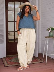 Breezaya Jeans vaqueros sueltos y holgados de talla grande para mujer