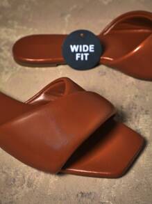 SHUZIA Sandal đế bằng dáng rộng, kiểu dáng tối giản, quai chéo, thích hợp cho nữ, ngày Valentine. - màu nâu - Xem 5