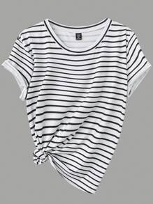 Easura Camiseta básica de manga corta casual de talla grande, de verano - Multicolor - Ver 7