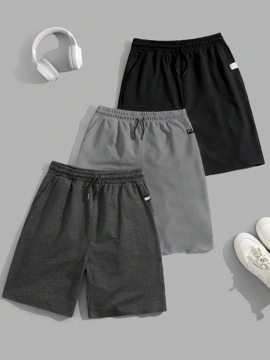 RueChic Men Cottonline 3pcs Pack Drawstring Patched Regular Short - Multicolor - View 1