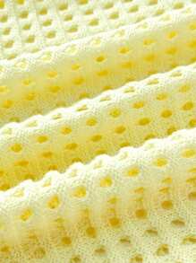 Sweetra Summer Vacation Lightweight Yellow Hollow Out Tassel Beaded Casual Knitted Dress, Flattering