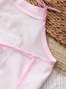 SHEIN 新生儿摄影服装男宝宝白色厨师帽和围裙套装婴儿拍摄道具1个月100天宝宝拍照道具 - 白色 - 查看 7