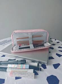 1 件大容量铅笔袋，3 隔层袋笔袋，适合学校青少年女孩男孩男士女士返校，返校，学校用品 - 彩色 - 查看 7