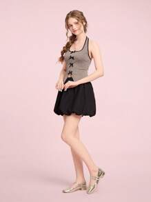 CUCCOO DOLLMOD CUCCOO Fashion Metal Gold Mary Jane Chunky Heel Flats - Gold - View 10