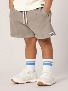 SUMWON Bộ đồ thể thao hai mảnh phối màu Waffle Knit Good Vibes mùa hè dành cho bé trai - Màu nâu  Mocha - Xem 4