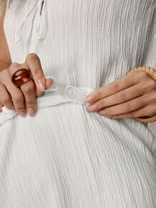 SHEIN Maternity Two Pieces Suits Boho Maternity Shorts Women Summer Clothing Women's Summer Outfits Maternity Shorts - White - View 5