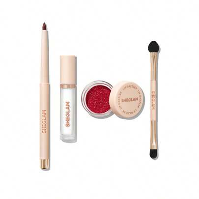 SHEGLAM Lip Dazzler 唇部閃粉套裝-Curtain Call 品牌 美容 化妝 化妝品 適合女性與女孩 完美搭配夏季春季 Y2K 時尚 流行 生日 母親節禮物 假期 派對準備就緒 最佳顏色