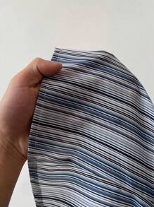 Flirla 女士条纹腰部收紧休闲优雅办公室/工作衬衫 - 寶藍色 - 查看 7