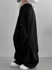 DAZY 女士宽松休闲街头运动裤 女士慢跑裤 - 黑色 - 查看 4