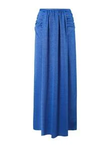 Swim Oasis Plus Size Women Blue Minimalist Casual Summer Vacation Fashion Camisole Swimsuit Set With Long Wrap Skirt - Blue - View 4