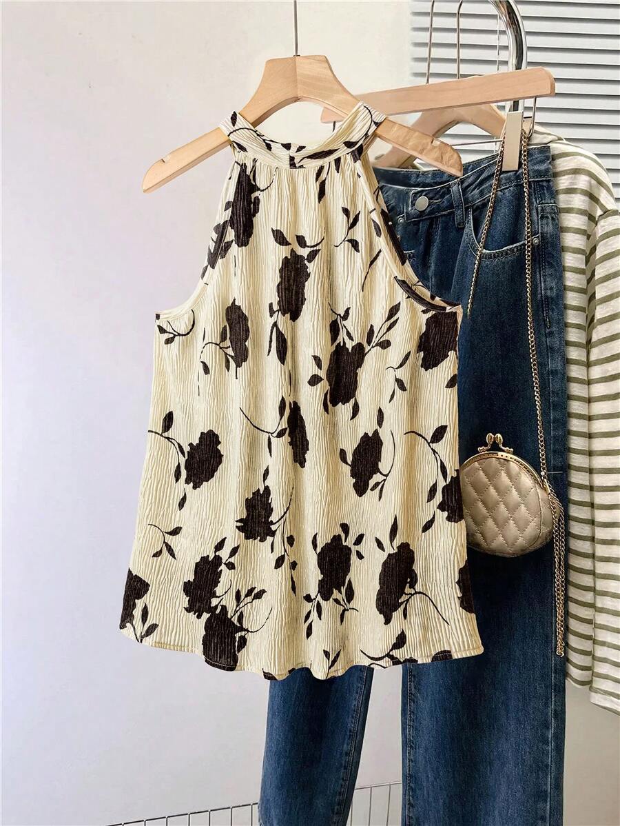 SHEIN Clasi Plus Size Camisole, Fashionable, Suitable For Summer - Apricot - View 1