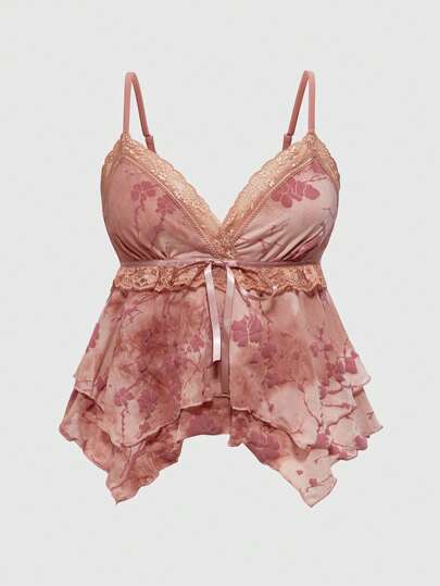 Hippie Plus Size Spaghetti Strap Camisole, Fashion & Suitable For Summer